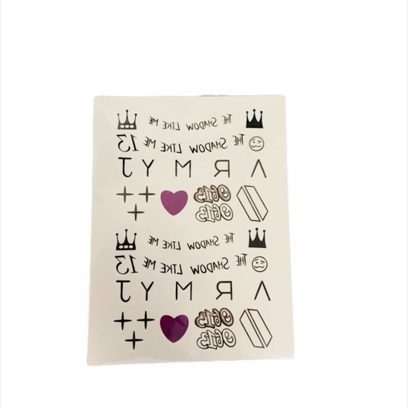 4 Sheets BTS Bangtan Jung Kook Hand Temporary Tattoos - Picture 4 of 5